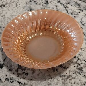 Vintage Fire King peach swirl design bowl